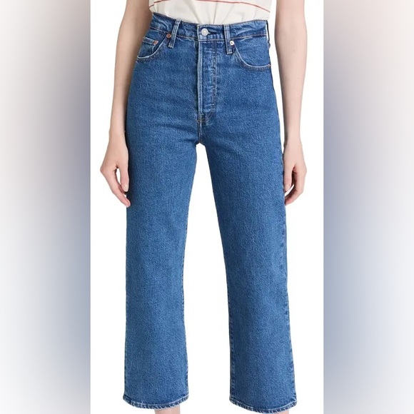 NEW! Levi’s Ribcage Straight Ankle Dark Wash Size 28 W 26 L Premium Denim Jeans - Picture 3 of 16